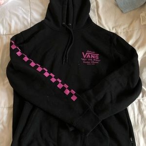 Vans checkered pink hoodie, women’s small